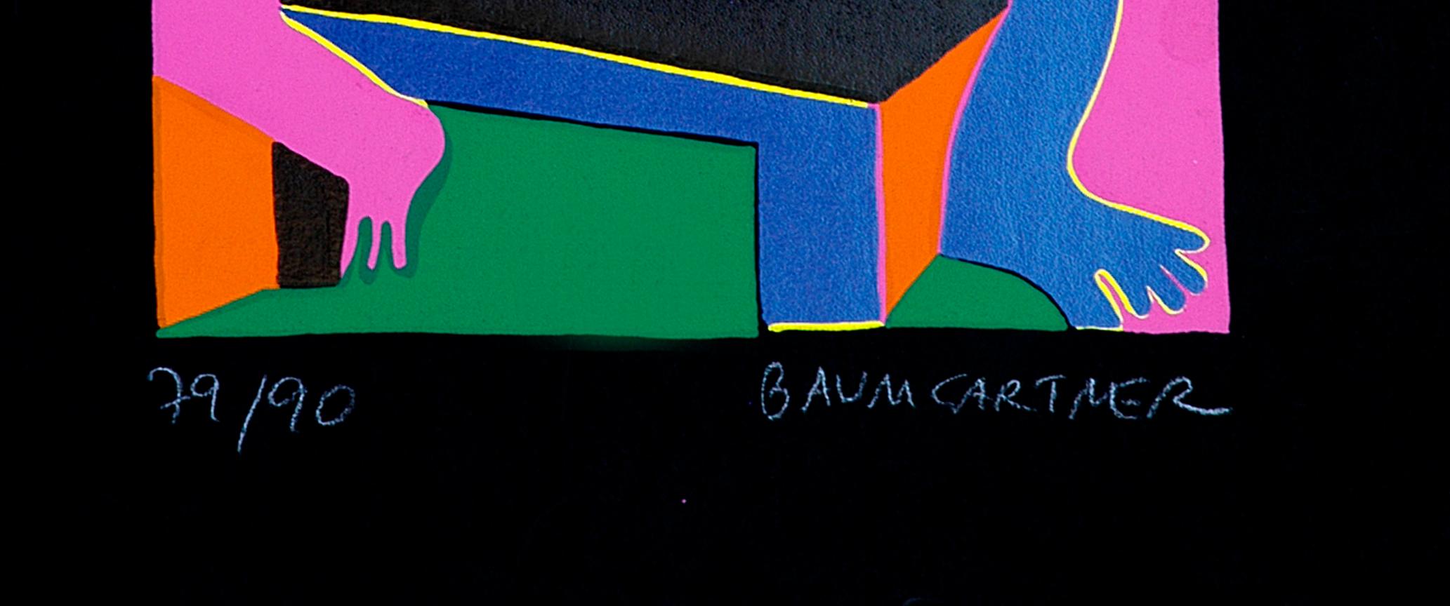 Hombre de rosa - Serigrafía original de Fritz Baumgartner - 1970 ca. en venta 2