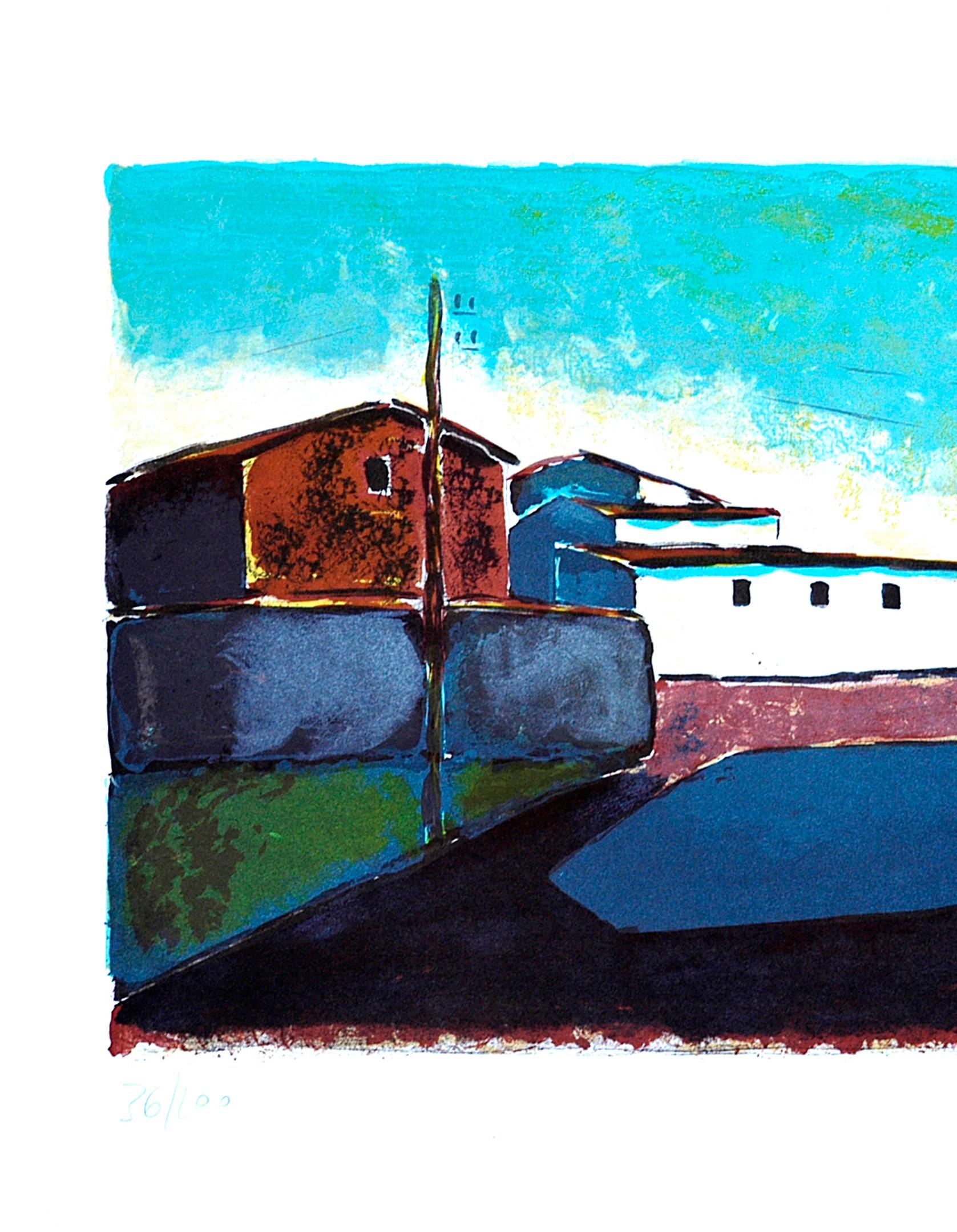 Paesaggio - Litografia originale di Pietro Vanni - 1970 ca. in vendita 1