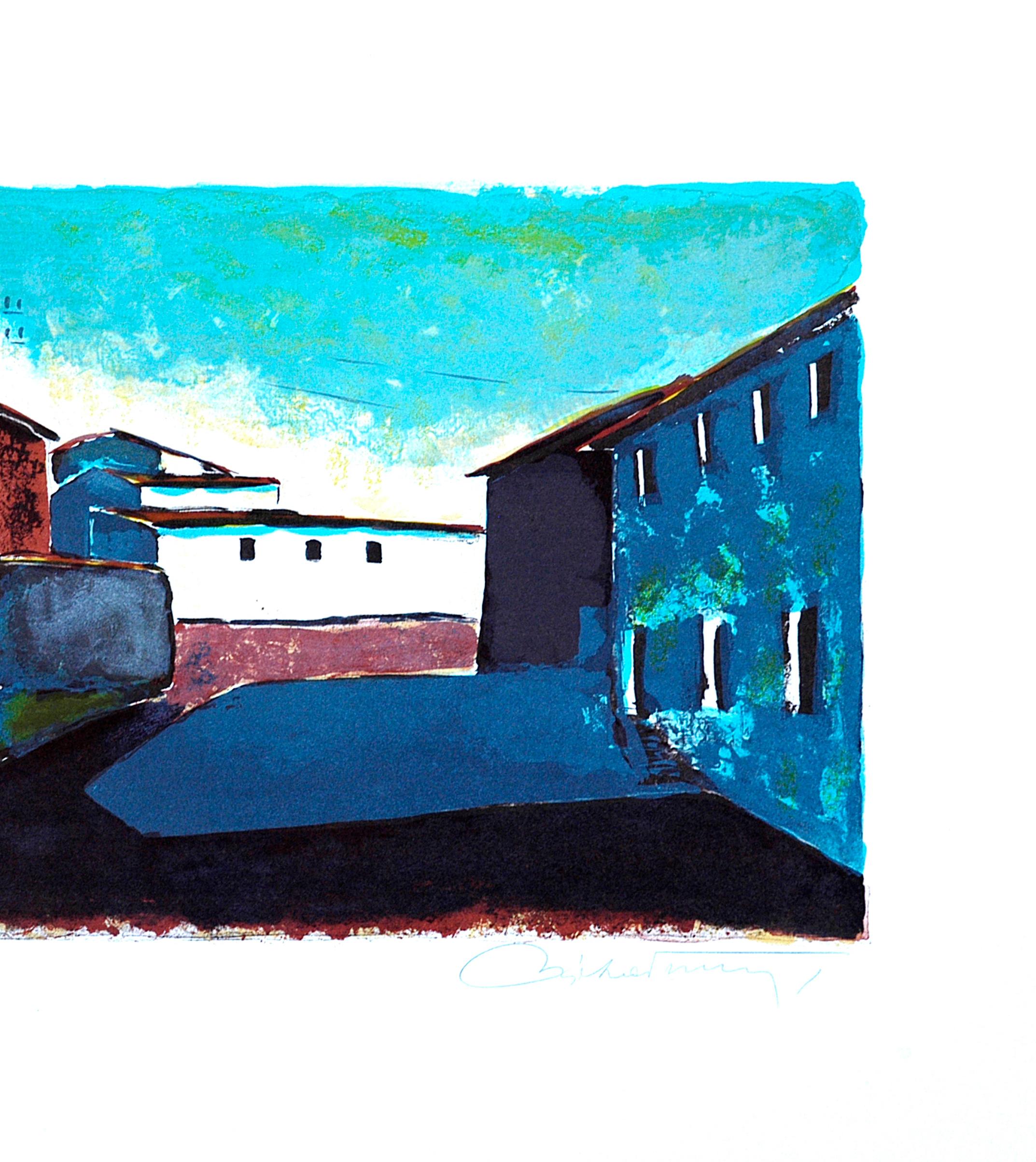 Paesaggio - Litografia originale di Pietro Vanni - 1970 ca. in vendita 2