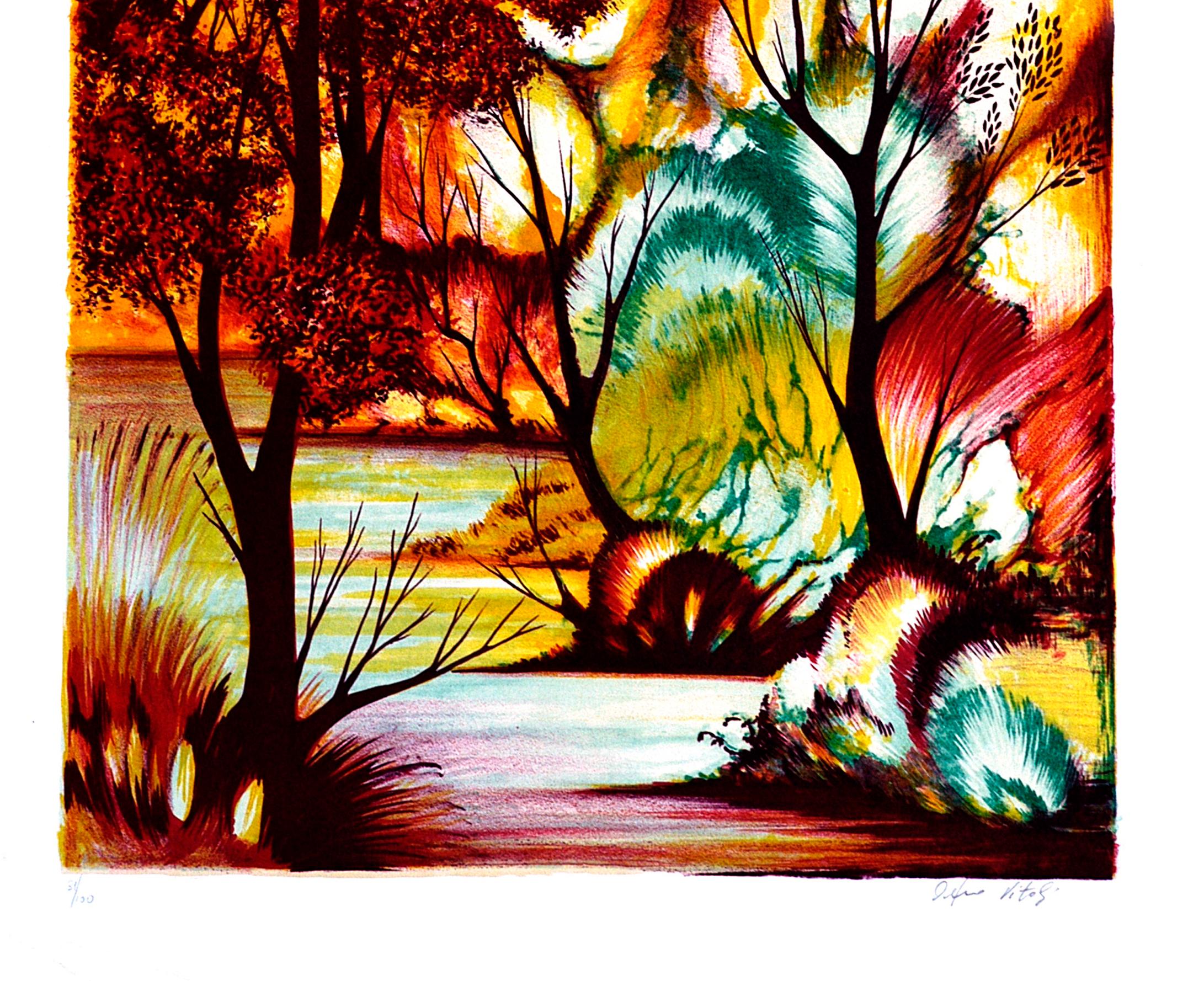 Autumn - Lithograph by Orfeo Vitali - 1970 ca. For Sale 2