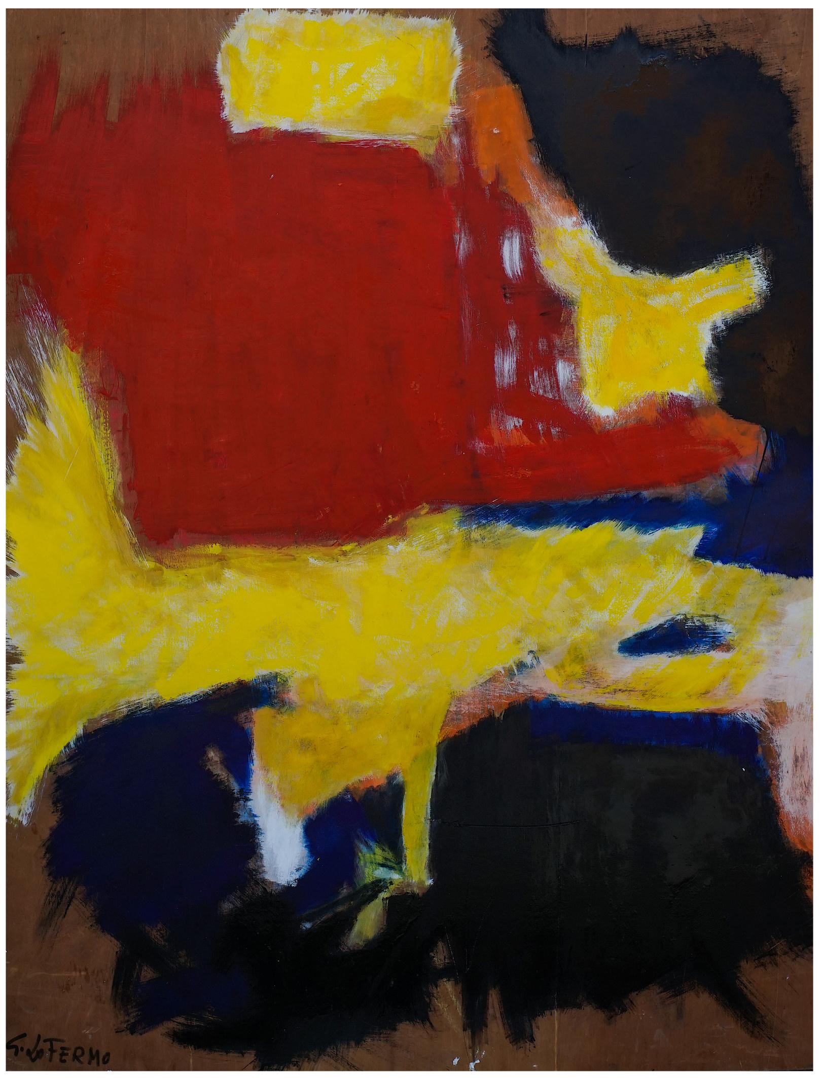 Giorgio Lo Fermo Abstract Painting – Ohne Titel - informelle Paiting - Ölgemälde 2015