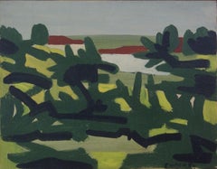 Paisaje. Villa Borghese (Roma, Italia) - Óleo sobre lienzo 1960 ca.