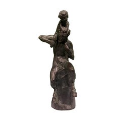 Satiro con giovane fauno sulle spalle - Scultura in bronzo di Aurelio Mistruzzi