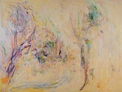 Aquarellblumen – Original Ölgemälde auf Leinwand von Giancarlo Limoni – 1984