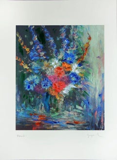 Frühlingsblumen – Original Digigraphie von Martine Goeyens – Anfang 2000
