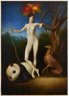 Diana and the Panda  - Oil on Canvas by G. Tommasi Ferroni - 2015