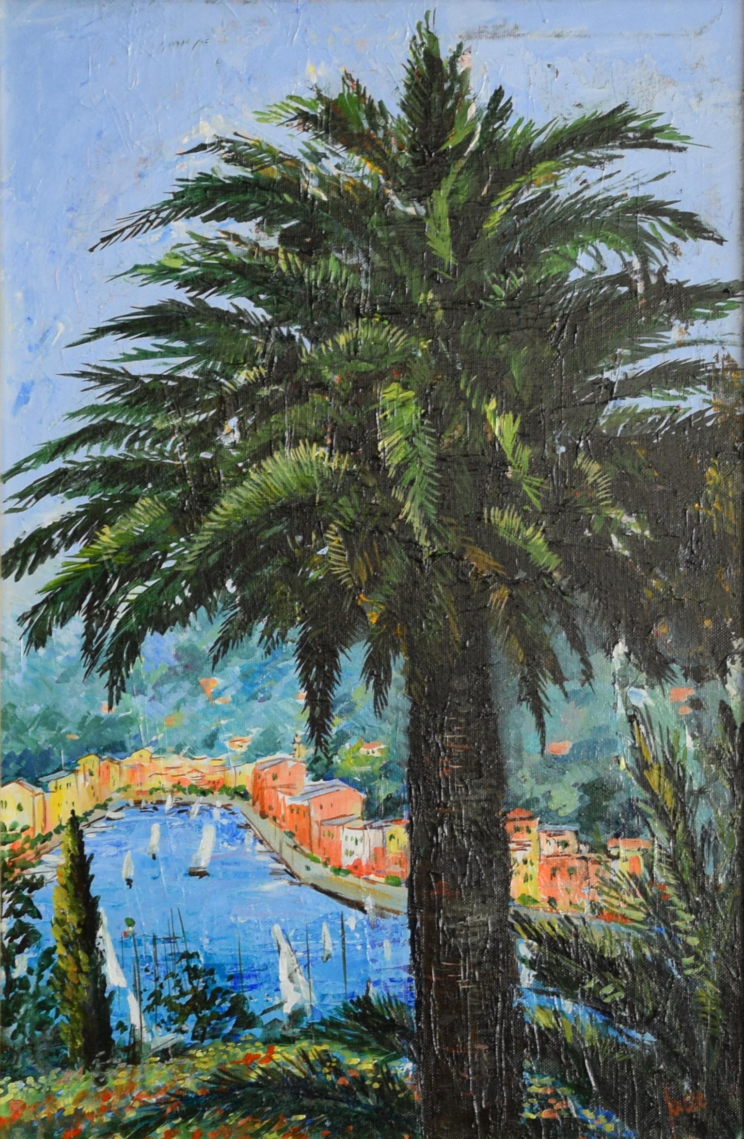View of Portofino - Original Oil on Canvas by Luciano Sacco  3