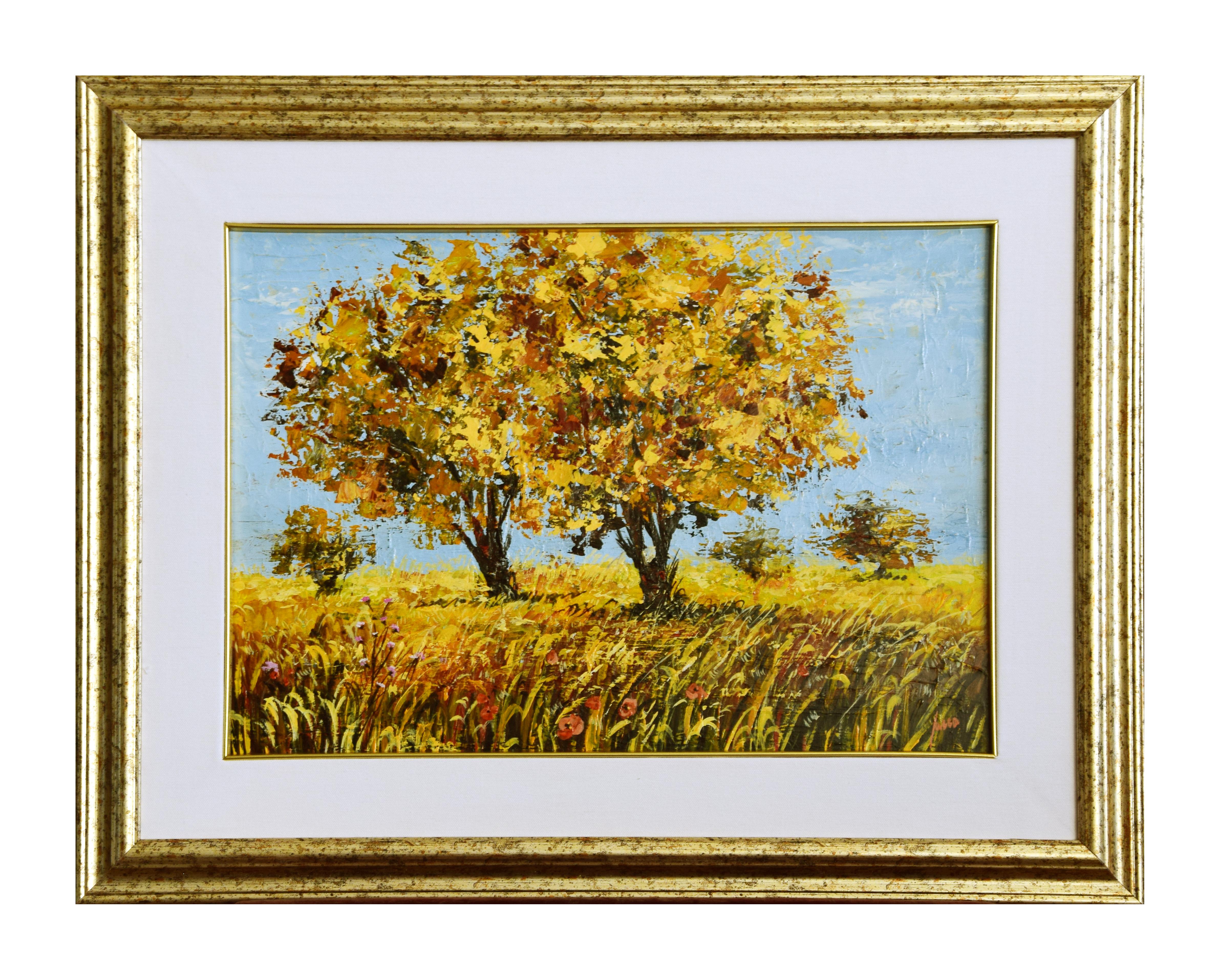 "Summer" is an enchanting oil painting realized by the Italian contemporary artist Luciano Sacco.

Including a frame (53 x 68 cm). Hand-signed by the artist on the lower right.

This beautiful painting represents a field of wheat and flowers with
