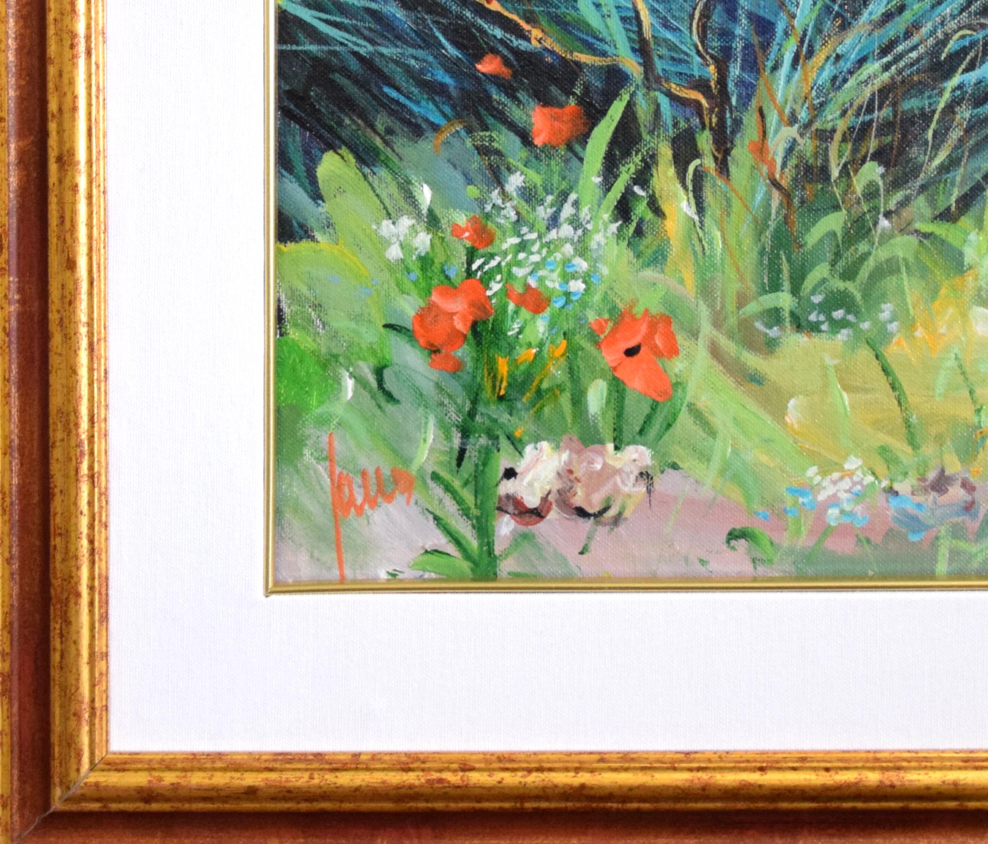 Ginestre e papaveri is a very colorful oil painting on canvas realized by the Italian contemporary artist Luciano Sacco.

Including a frame (78 x 98 cm). Hand-signed by the artist on the lower left.

This oil painting represents a spring landscape