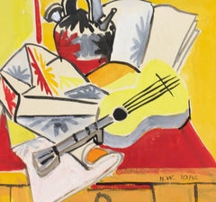 La Guitare (La chitarra) - Tempera originale di Henri Wormser