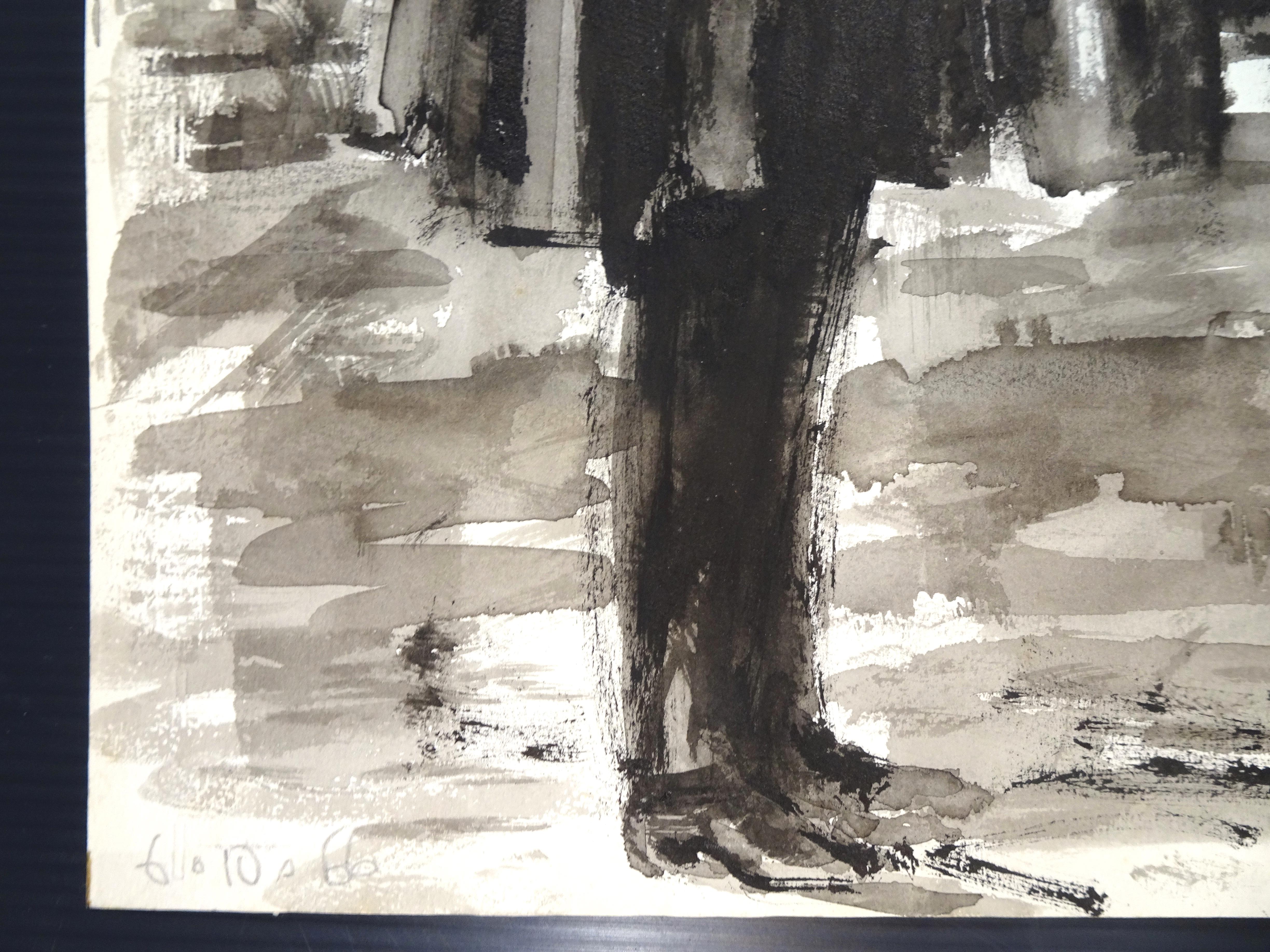 Policeman - Original Tempera and Watercolor by J.L. Rey Vila For Sale 1