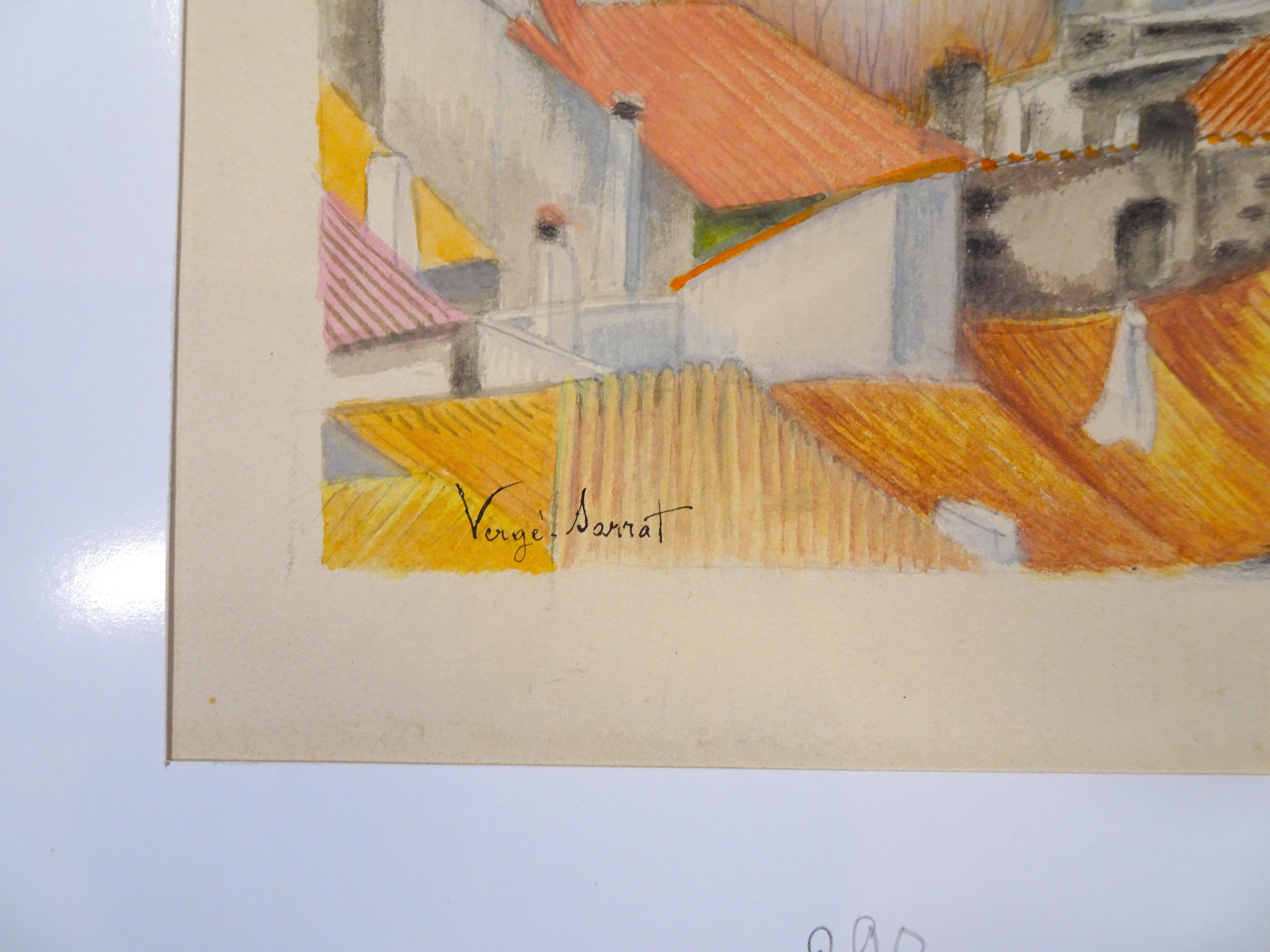Landscape - Watercolor on Paper by H- Vergere-Sarrat - Early 1900 - Art by Henri Vergé-Sarrat