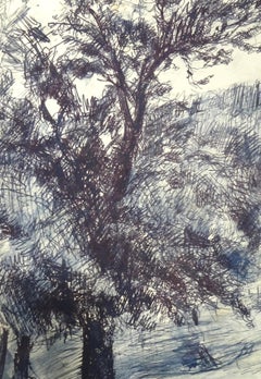 Holz – Original Pastell- und China-Tinte auf Papier von J.L. Rey-Vila