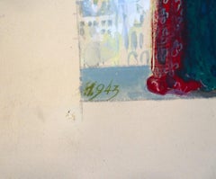 La Vision de L'Ange - Emile Deschler - 1940s - Mixed Media