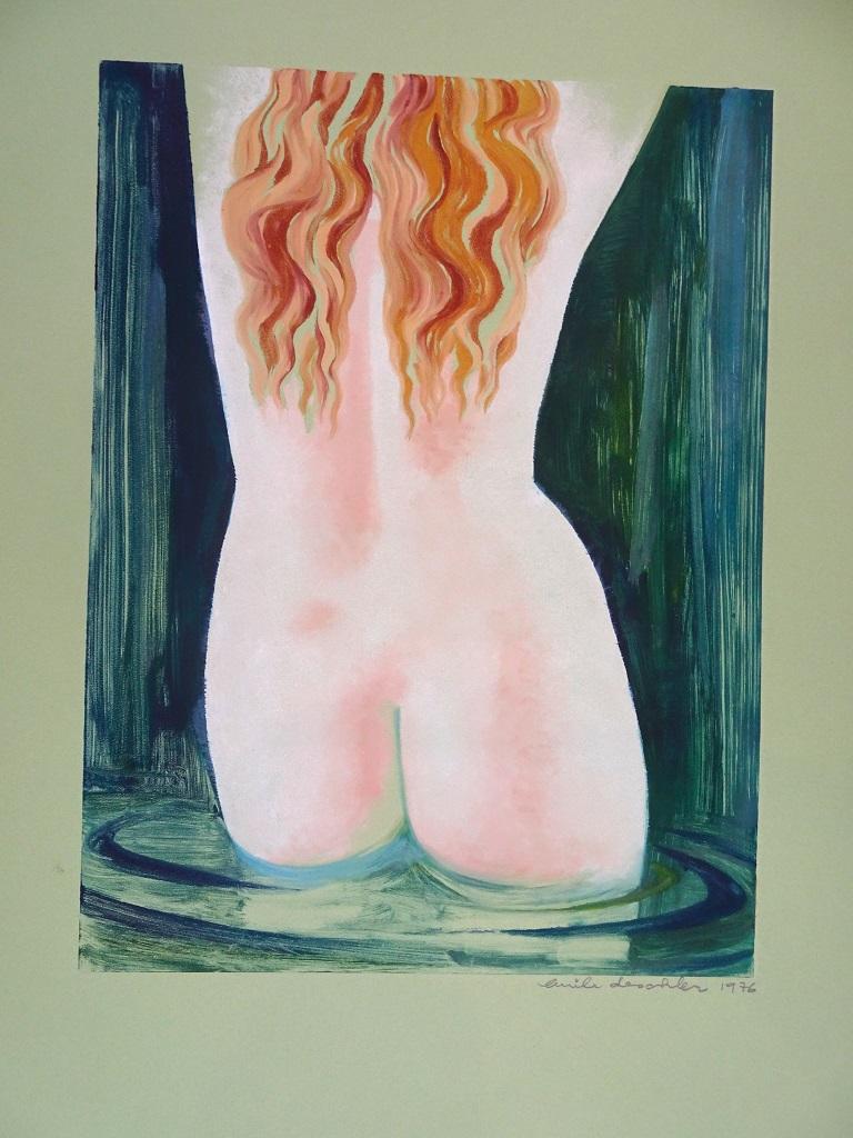 Aphrodite Anadyomene ist ein Originalkunstwerk von Emile Deschler aus dem Jahr 1976. Handsigniert und datiert am unteren rechten Rand. Originalgemälde auf grünem Papier. Sehr guter Zustand.

Emile Deschler (Frankreich, 1910 - 1991) war ein