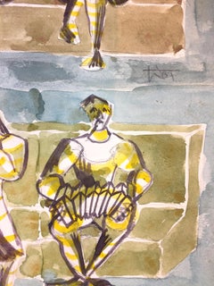 The Dance - Original Tempera and Watercolor on Paper - 1957