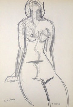 Nude - Original Charcoal Drawing by Francesco del Drago