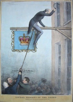 Descent linéaire de la couronne - Lithographie de J. Doyle - 1832