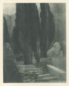 Requiem - Vintage Héliogravure by Franz von Bayros - 1921 ca.
