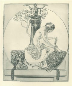 Ambapali - Vintage Héliogravure by Franz von Bayros - 1921 ca.