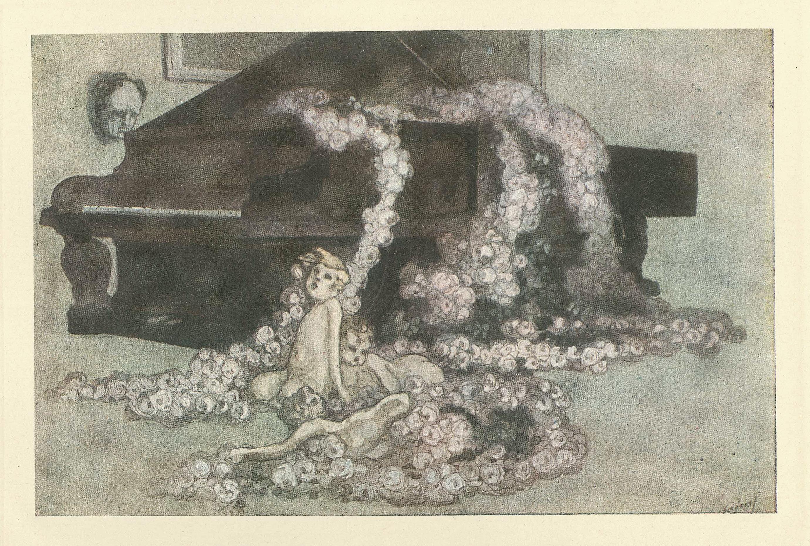 Rosenwalzer - Vintage-Hliogravur von Franz von Bayros - 1921 ca.