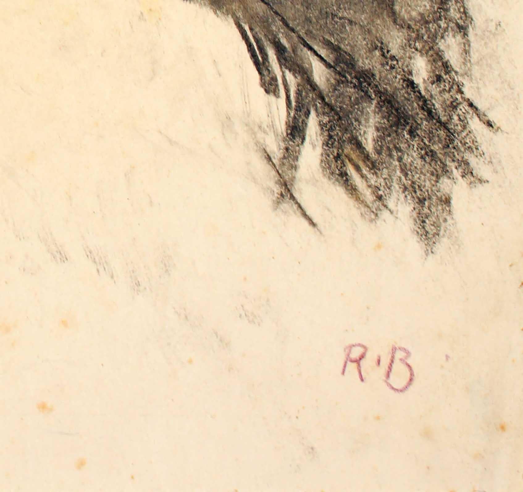 Vultures – Holzkohle-Zeichnung von Renato Brozzi – Anfang 1900 im Angebot 1