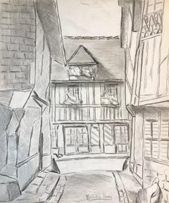 The Village - Original Pencil Drawing on Paper by M. Frouin