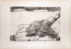 Lying Nude - Original Lithograph by Felice Casorati - 1946