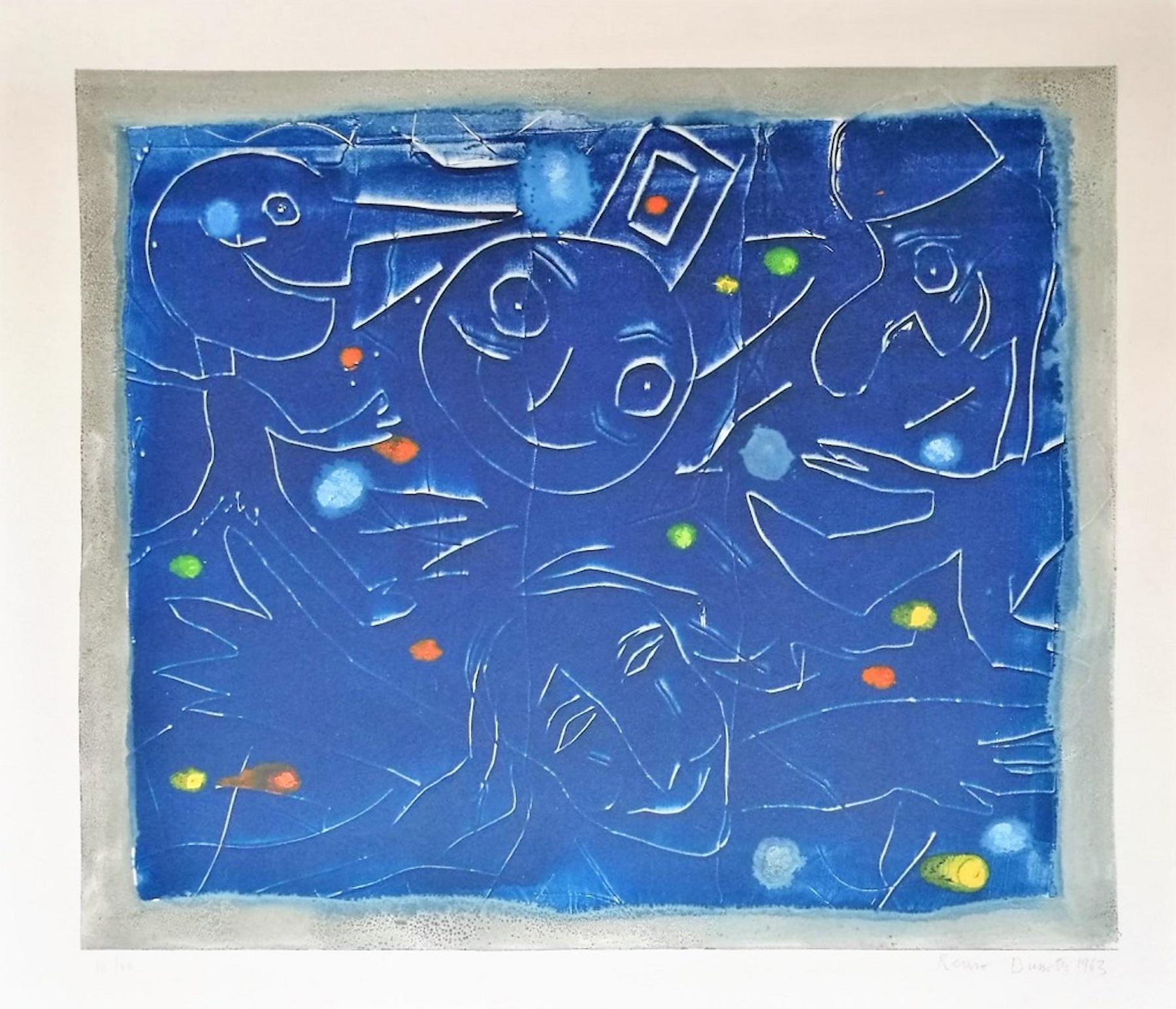 Alegría es una obra de arte original realizada por Renzo Bussotti en 1963. Firmado a mano y fechado a lápiz en la parte inferior derecha; numerado en la parte inferior izquierda.

Edición de 60 copias. La obra pertenece a la serie "Magizania", que