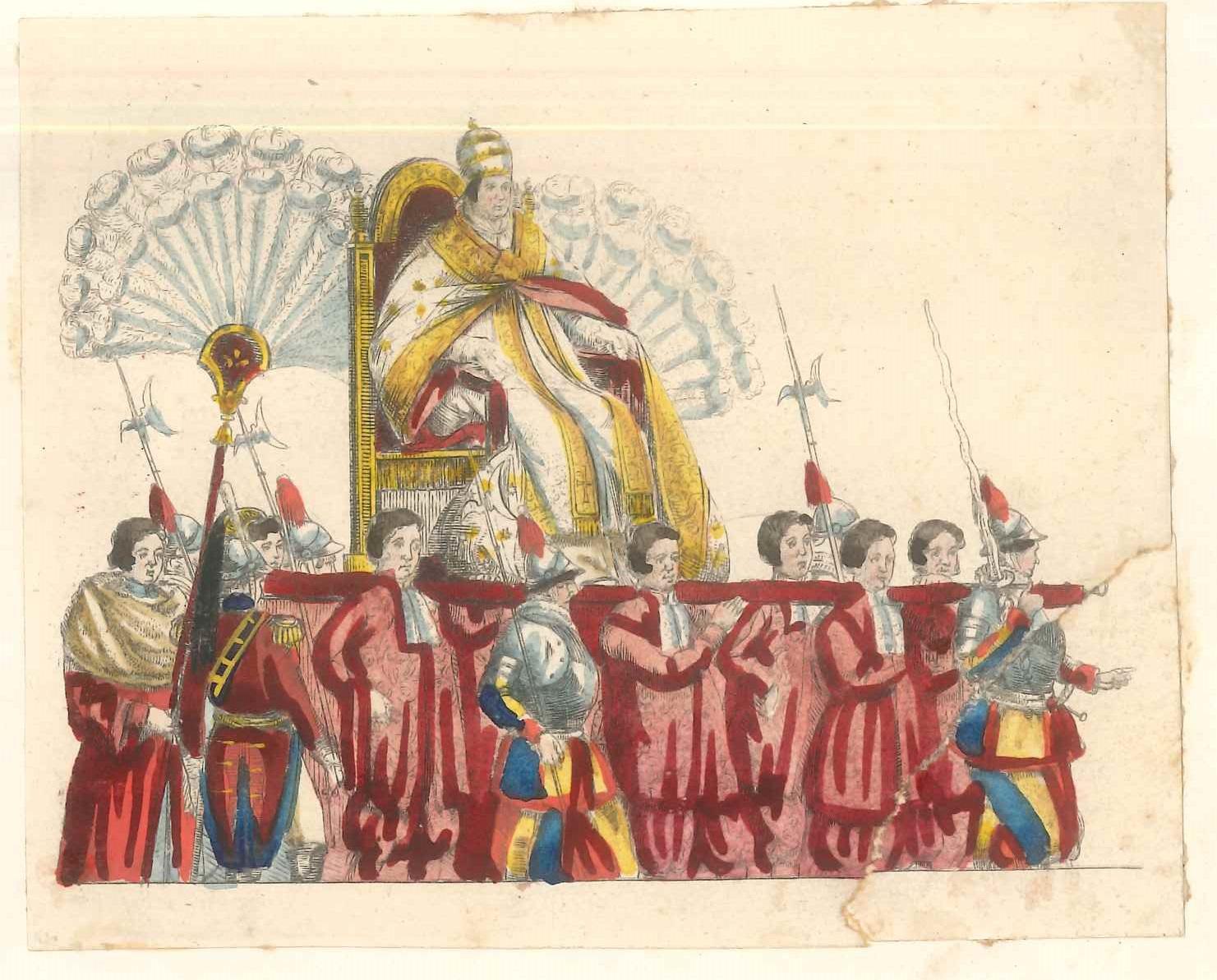 The Excellency of the Pope - Lithographs and Watercolors - Mid 19th Century - Print by Unknown
