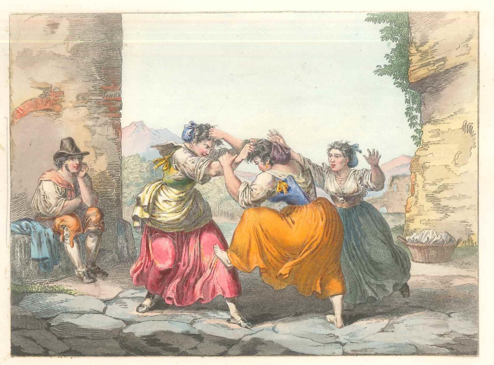 Genre Scenes / Rome 1800 - Lithographs and Watercolors - Mid 19th Century - Print by Unknown