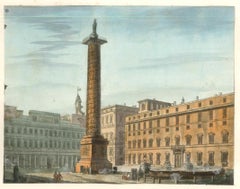 Roman Colums - Original Lithographs and Watercolors - Mid 19th Century