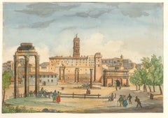 Il Campidoglio - Litografie e acquerelli originali - Metà del XIX secolo