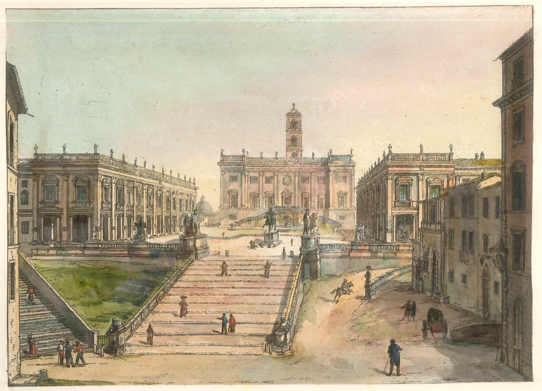 The Capitol - Original Lithographs and Watercolors - Mid 19th Century - Print by Unknown