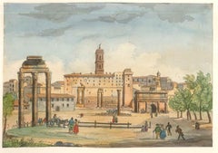 Pyramid of Cestius - Original Lithograph and Stencil - Mid 19th Century