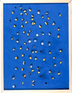 Stones on Blue - Original Acrylic Painting by Mario Bigetti - 2014