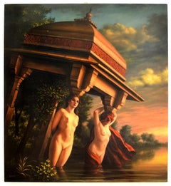 Living Caryatids - Oil Painting by Marco Rossati - 1985 ca.