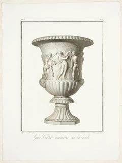 Gran Cratere Marmoreo con Baccanale - Original Etching by P. Fontana