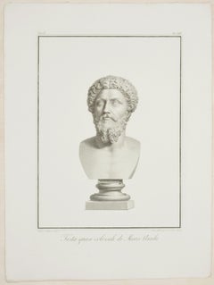 Testa Quasi Colossale di Marco Aurelio - Etching by P. Fontana