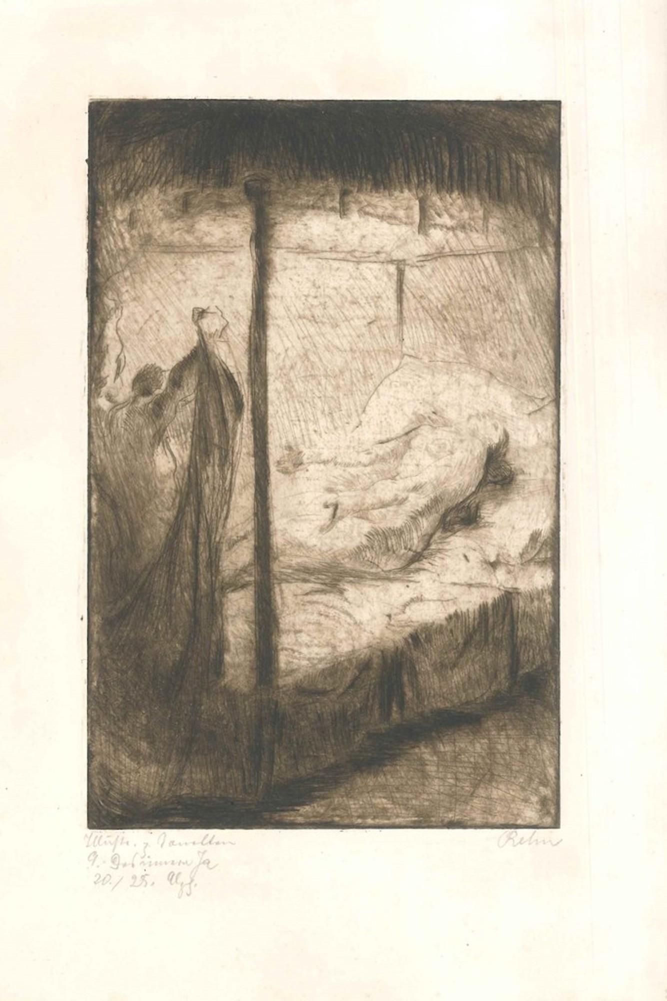 Mein Weg mit dem Weib - Original Etching by W.R. Rehn