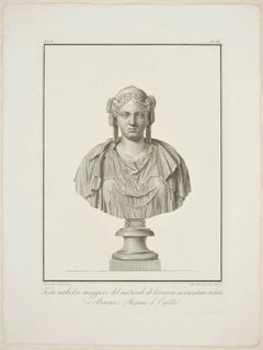 Head of Woman - Original Etching by Giovanni Brunetti da Ravenna