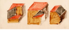 Study for Irregular Cubes - Original Stencil by Sol Lewitt - 1983