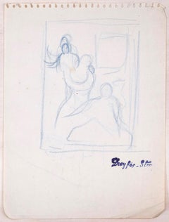 Sketched Figures - Original Charcoal Drawing by J. Dreyfus-Stern