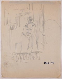 An Actor - Original Pencil Drawing by J. Dreyfus-Stern