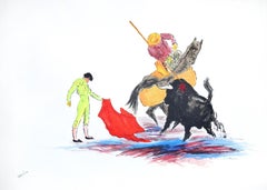 Bullfighter - Original Lithograph by José Guevara - 1990s