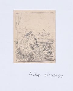 Deux Baigneuses - Original Pencil Drawing by Michel Simonidy - 1910s