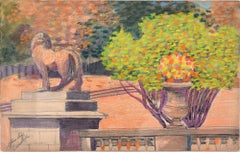 Dans Le Jardin - Original Pastel on Paper by Jane Levy - 1912