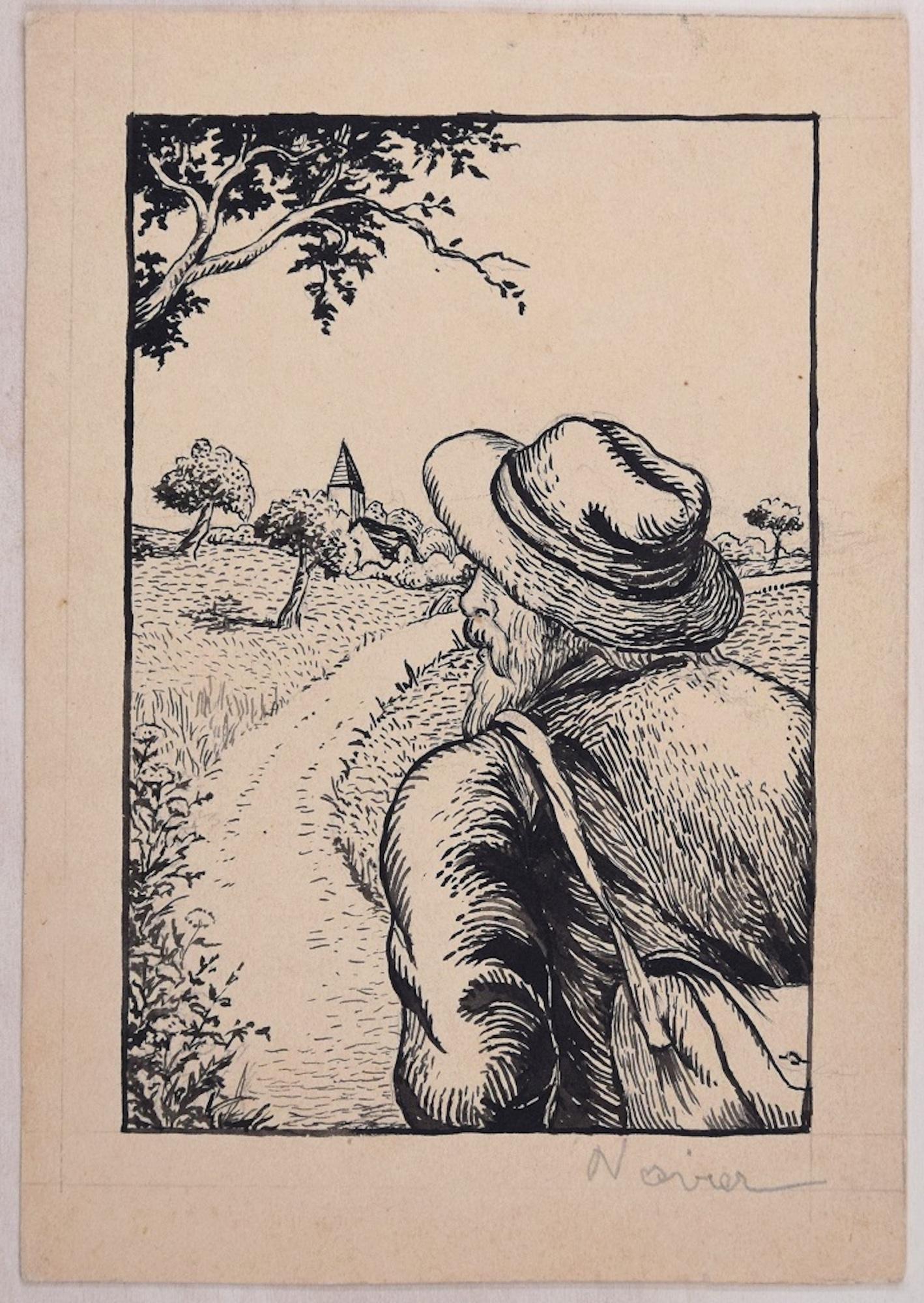 Image dimensions 19.5x13.5 cm.

Man in the Field is an original artwork realized by Lucie Navier in 1934.

China ink on paper. 

Hand-signed in pencil on the lower right corner. 

Good conditions. 

Fresh composition representing a man in a field