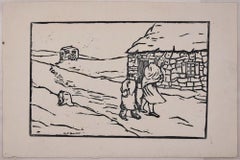 The Wayfares - Original Woodcut by Lucie Navier - 1930s