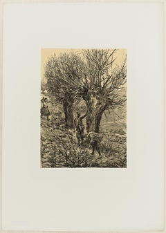 Spielende Kinder - Lithographie originale de Franz Skarbina - 1905